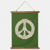 Golden und White Celtic Peace Sign