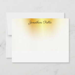 Golden und White Elegant Calligraphierter Skriptte Mitteilungskarte