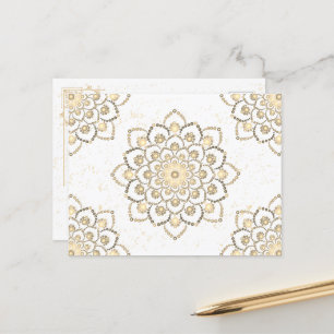 Golden und White Elegante Postkarte