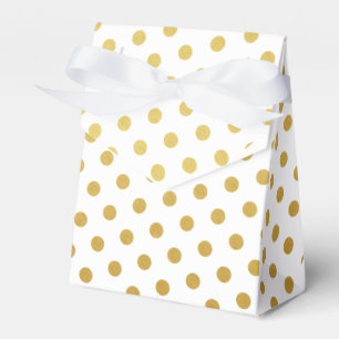 Golden und White Polka Dot Pattern Fevor Box Geschenkschachtel