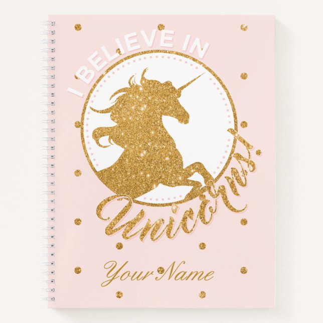 Golden Unicorn Notizbuch (Vorderseite)