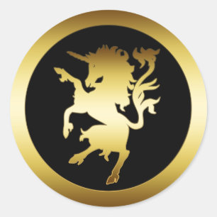GOLDEN UNICORN RUNDER AUFKLEBER