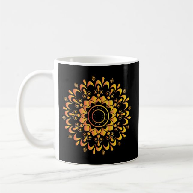 Golden Unique Mandala Design-95747 Kaffeetasse (Links)