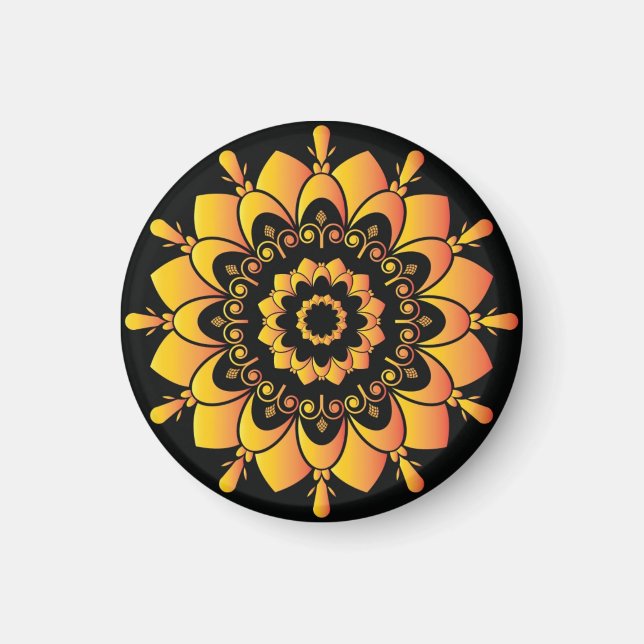 Golden Unique Mandala Design Magnet (Vorne)