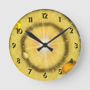 Golden Universe Runde Wanduhr