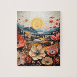 Golden Valley Blüten: Dreamlike Nature Art Puzzle
