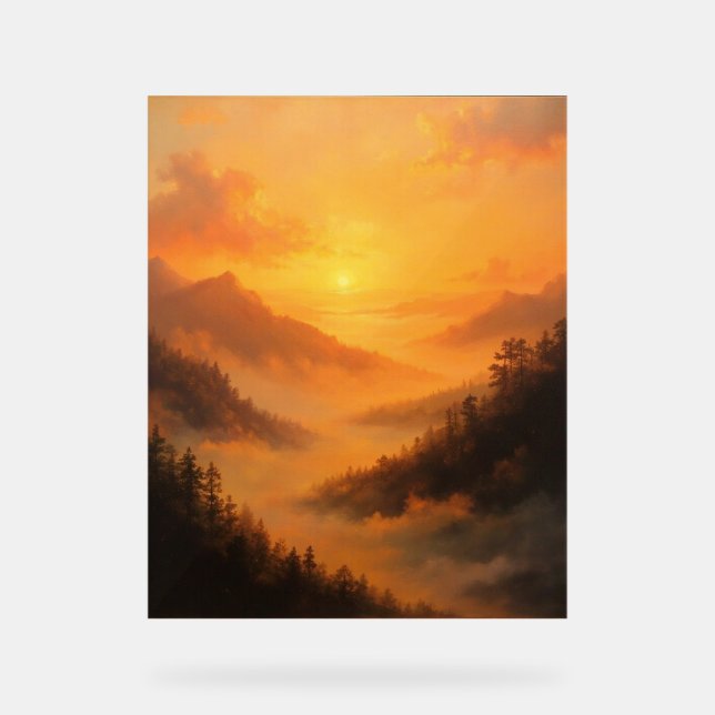 Golden Valley Sunrise Acrylschild (Vorderseite)