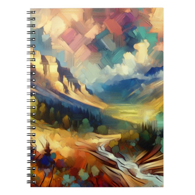 Golden Valley Sunset Landscape Notebook Notizblock (Vorderseite)