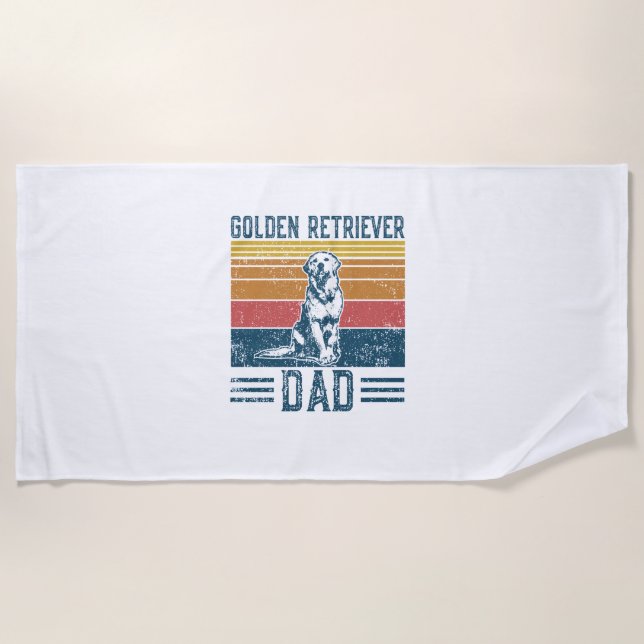 Golden Vater Dog - Vintag Golden Retriever Vater Strandtuch (Vorderseite)