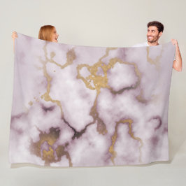 Golden Vein Marble  Blush Aura Fleece Blanket