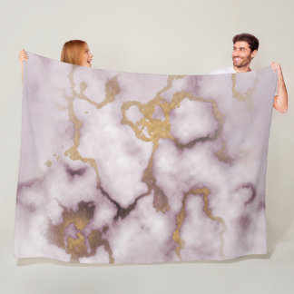Golden Vein Marble Blush Aura Fleece Blanket