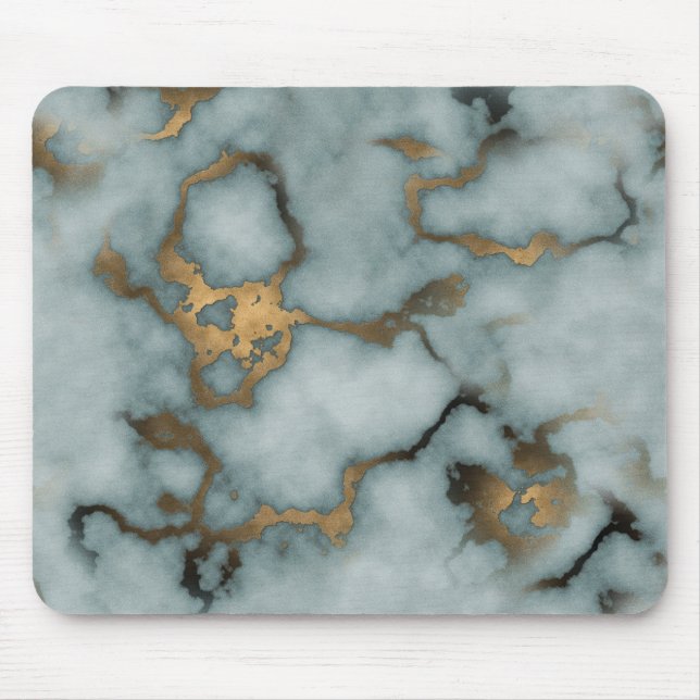 Golden Vein Marble  Ocean Mist Mauspad (Vorne)