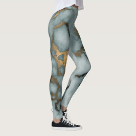 Golden Vein Marmor  Ocean Mist Leggings