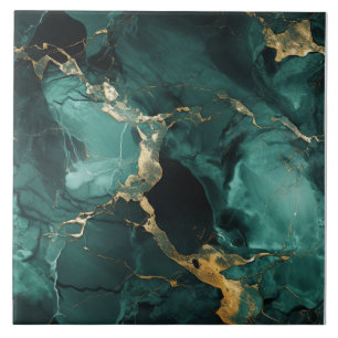 Golden Veined Deep Sea Tile Fliese