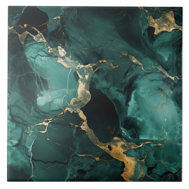 Golden Veined Deep Sea Tile Fliese (Vorderseite)