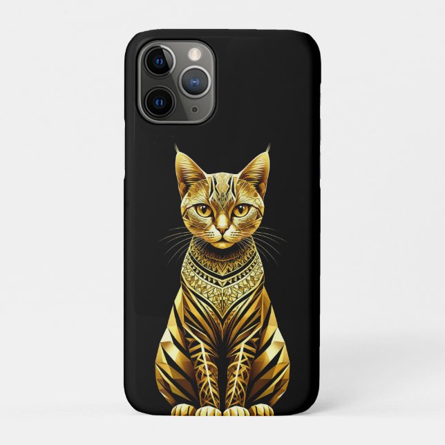 Golden Verziert Cat Illustration Case-Mate iPhone Hülle (Rückseite)