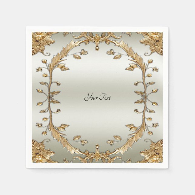 Golden Verziert Napkins Serviette (Vorderseite)