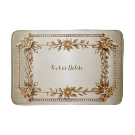 Golden Verziert Rectangle Dimond Blume Shiny Badematte