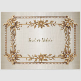 Golden Verziert Rectangle Dimond Blume Shiny Seidenpapier