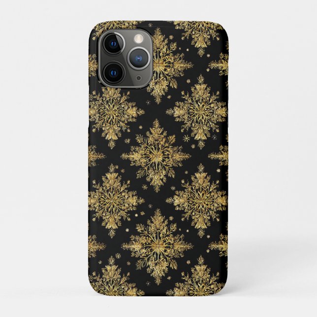 Golden Verziert Snowflake Pattern Case-Mate iPhone Hülle (Rückseite)