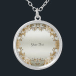 Golden Verziert White Blume Necklace Versilberte Kette<br><div class="desc">Schöne Verzierte goldene Blume Nekklammer</div>