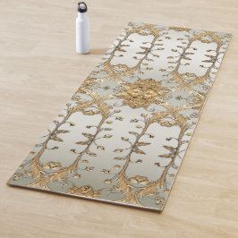 Golden Verziert White Blume Yoga Mat Yogamatte