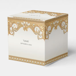 Golden Verziert White Pearls Gefälligkeitsbox Geschenkschachtel