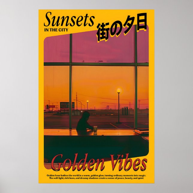 Golden Vibes Sunset Art Print Atmospheric Poster (Vorne)