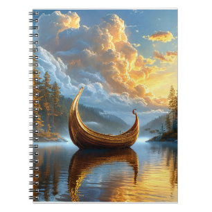 Golden Viking Inspiriert Bootsruhe auf Mystic Lake Notizblock