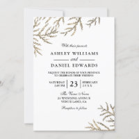 Golden Vine Leaf Hochzeit Einladung