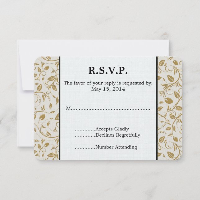 Golden Vines Wedding RSVP (Vorderseite)