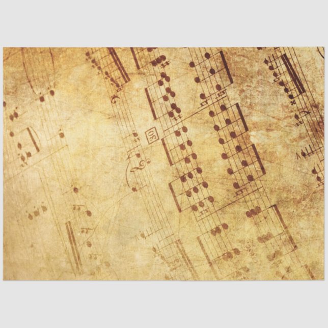 Golden Vintage Notennotiz Seidenpapier (Vorderseite)