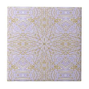 Golden violet lavender lila star geometrisch fliese