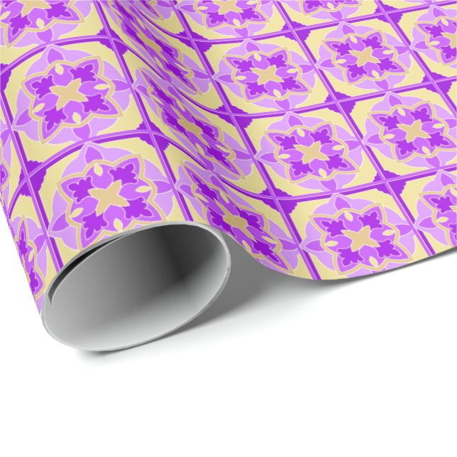 Golden Violets Geschenkpapier (Rolleneckpunkt)