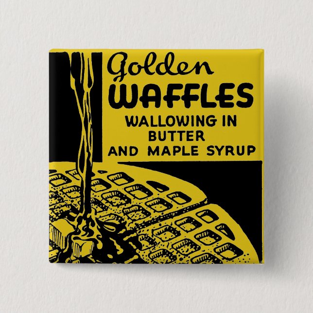 Golden Waffles Frühstück Button (Vorderseite)