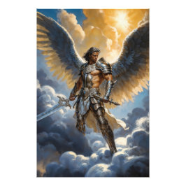 Golden Warrior of Heaven Archangel Michael Fotodruck