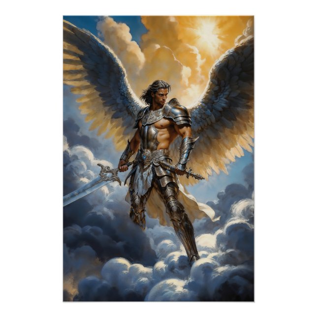 Golden Warrior of Heaven Archangel Michael Poster (Vorderseite)
