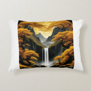 Golden Wasserfall Sherpa-Decke Dekokissen