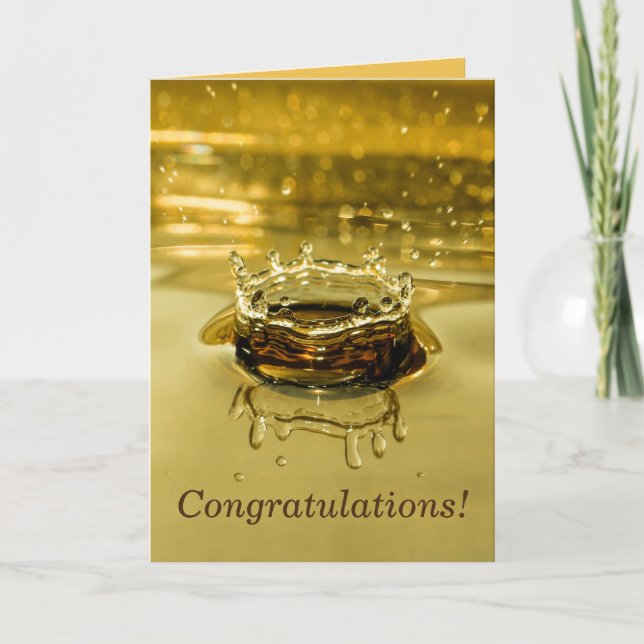 Golden Water-Crown Wird Greeting Card Karte (Vorderseite)