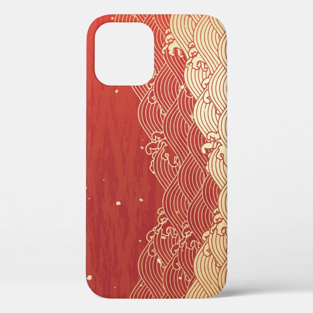 Golden Wave Paper Texture Muster Case-Mate iPhone Hülle (Rückseite)