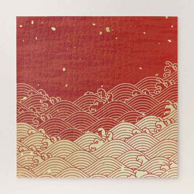 Golden Wave Paper Texture Muster Puzzle (Vertikal)