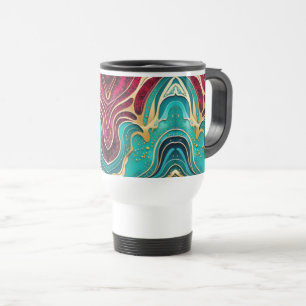 Golden Waves Fluid Art Tasse