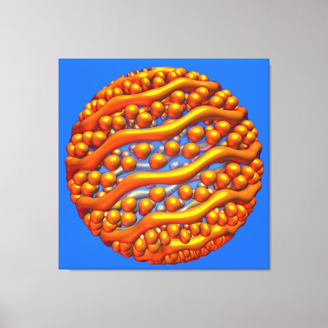 Golden Waves Stretched Canvas Print Leinwanddruck (Vorderseite)