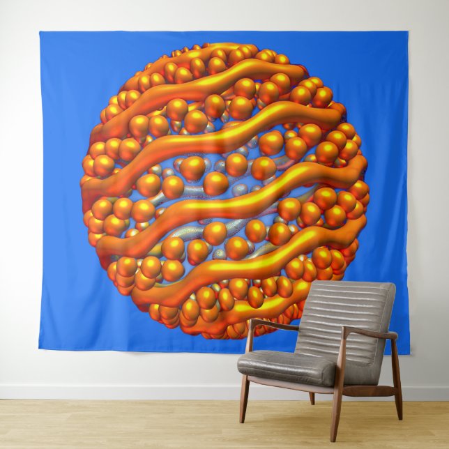 Golden Waves Tapestry Wandteppich (Beispiel (Horizontal))