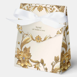 Golden Wavy Blätter Floral Gevor Box Geschenkschachtel