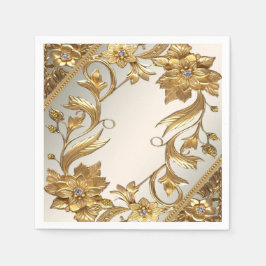 Golden Wavy Blätter floral Serviette