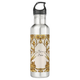 Golden Wavy Blätter Floral Water Flasche Edelstahlflasche
