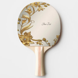 Golden Wavy Blätter Ping Pong Paddle Tischtennis Schläger