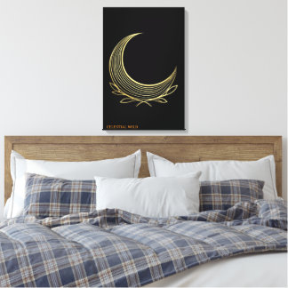 Golden Weave Mond-Gnade Feine Kunst Leinwand