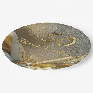 Golden Wedding 50 Jahre Imitats Gold Number Pappteller